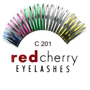 Red Cherry - Falsche Schwarz - Glitzerbunte Wimpern Nr. C201